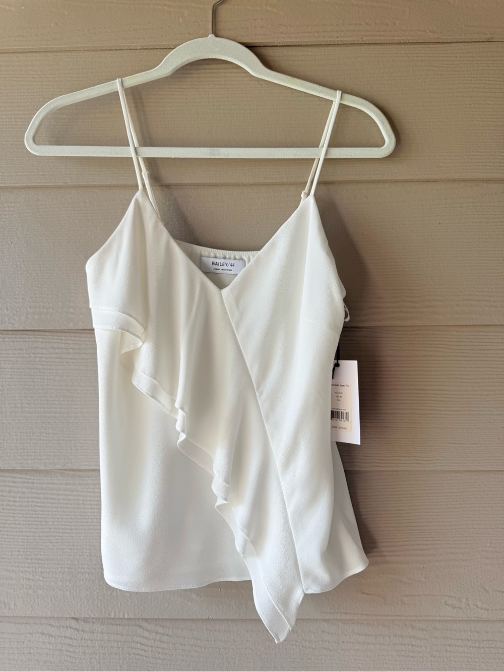 Bailey/44 Laurel Ruffle Cami Ivory Wrap Top NWT XS Eggshell Feminine Draped